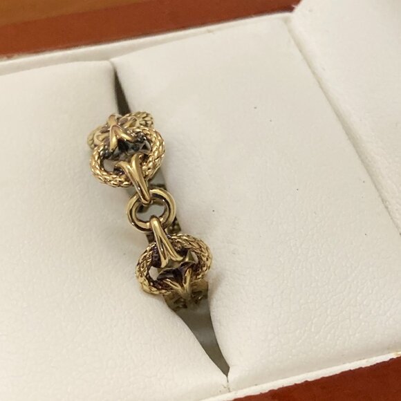 Women Realm Nautical Hardware Link Eternity Ring Size 7 Gold Vermeil - Picture 3 of 8